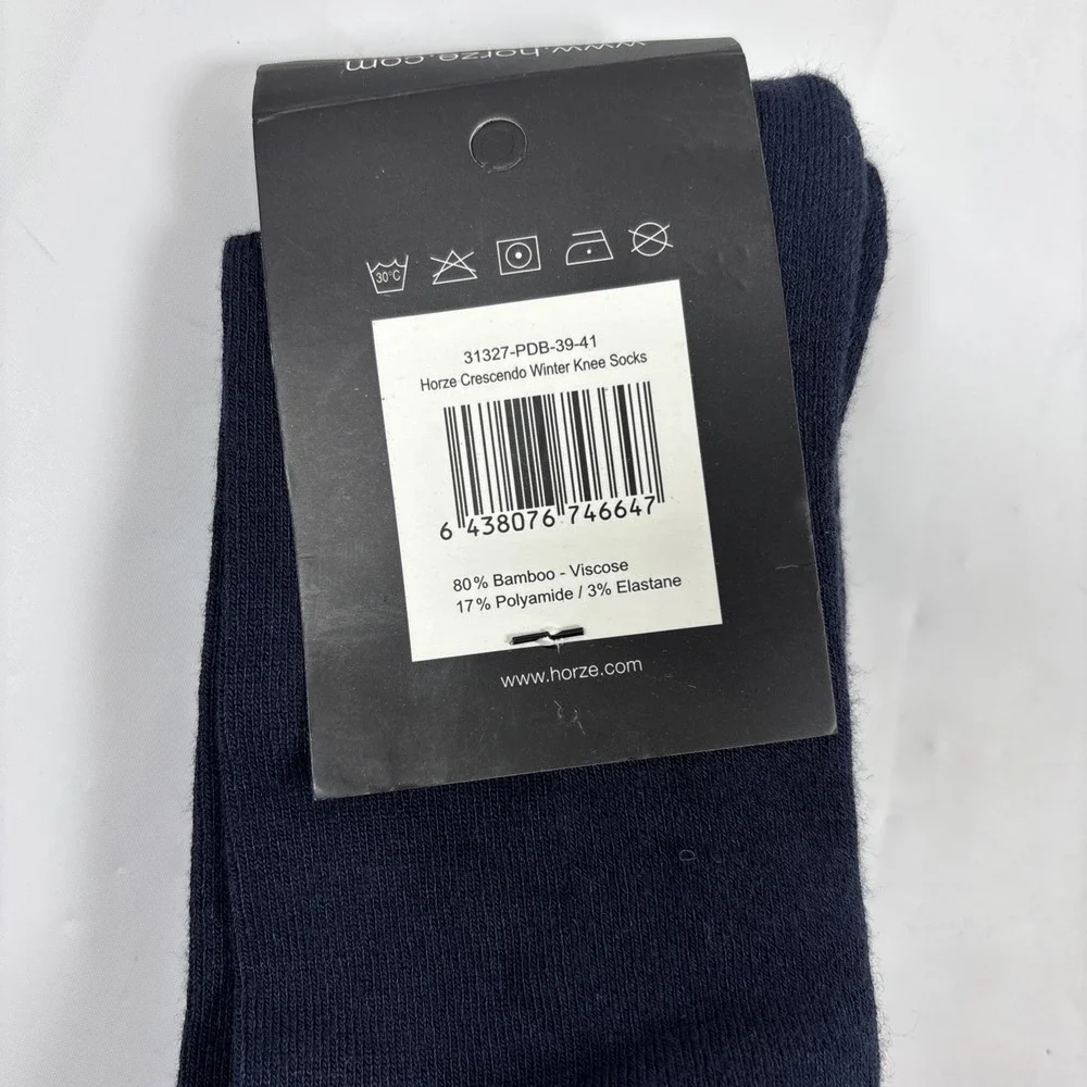 Horze Crescendo Men's Winter Knee Socks Size‎ 39-41 Bamboo Viscose Navy Blue